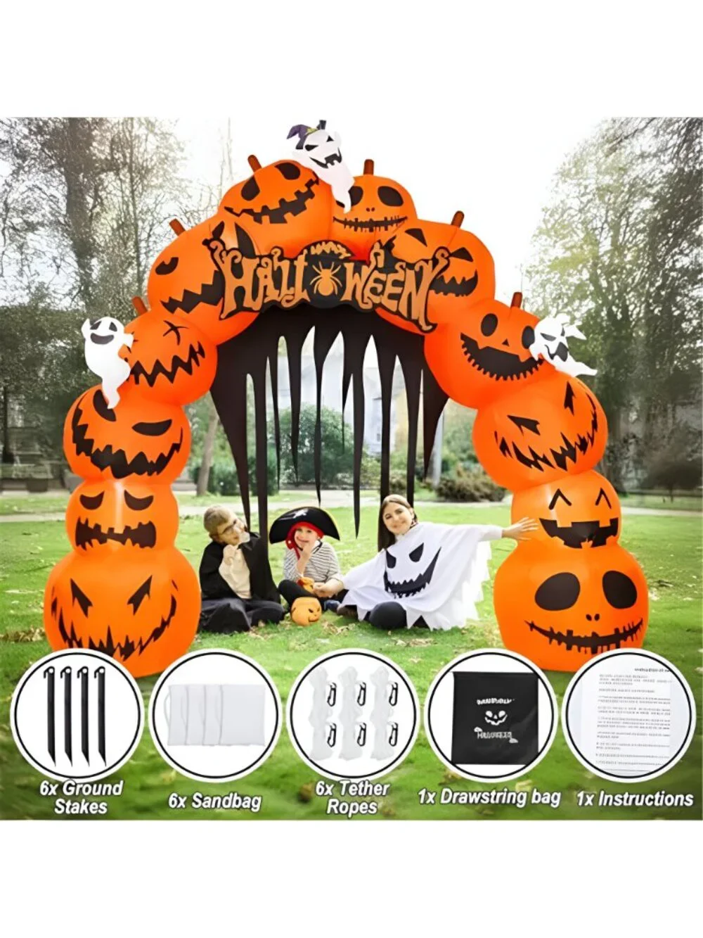 10FT Halloween Inflatables Pumpkin Archway